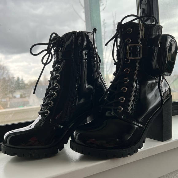 SOLD! Black Combat boots - Picture 1 of 4